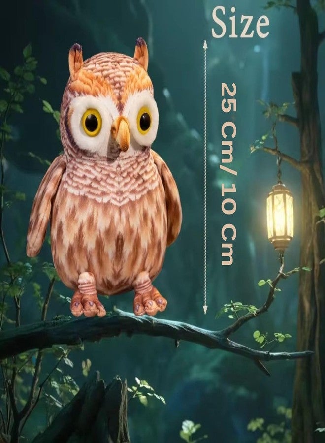 DTR Creation Owl Soft Plush Stuffed Toy - 25 cm White & Brown Cuddly Animal for Kids, Boys & Girls - Birthday Gift - Image 2
